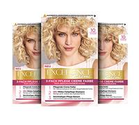 L'Oréal Paris Colore permanente per capelli, 100% copertura dei capelli grigi, set di tinture per capelli con colorazione, shampoo e crema per la cura a 3 strati, crema eccellente, 10 biondo chiaro, 3