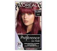 L'ORÉAL PARIS - Colore permanente per capelli - Lunga durata e luminoso - Copertura 100% dei capelli bianchi - Preference Les Vivids - Tonalità: Viola (5.260)