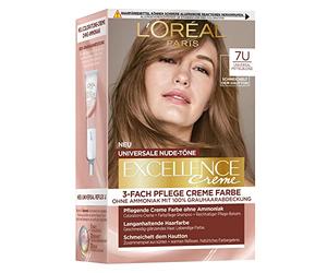 L'Oréal Paris - Colore permanente per capelli per ogni tono della pelle, tinta senza ammoniaca, tonalità nude universali con copertura completa dei capelli grigi, crema eccellente, n. 7U biondo medio