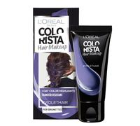 L'Oréal Paris Colorista Hair Makeup Colorazione Temporanea 1 Giorno per Ciocche e Punte, Tinta per Capelli Castani, Meches Violetto, 30 ml