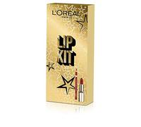 L'Oréal Paris Confezione Idea Regalo Natale Makeup Labbra 2 Pezzi, Rossetto dal Finish Satinato Color Riche 297 Red Passion e Matita Labbra Lunga Durata Color Riche Couture 377 Perfect Red