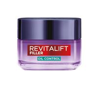 L'Oréal Paris Crema Anti-Lucidità Oil Control, Per Pelli Miste e Grasse, Controllo del Sebo per 8H, Pelle Meno Lucida e Rimpolpata, Con Acido Ialuronico e Acido Salicilico, Revitalift Filler, 50 ml
