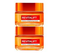 L'Oréal Paris Crema Viso Illuminante Revitalift Clinical per Pelli Sensibili Azione Levigante e Uniformante con Vitamina C e Acido Salicilico - 2 Barattoli da 50ml
