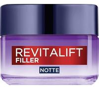 L'Oréal Paris Revitalift Filler Trattamento Notte Rivolumizzante Anti-Rughe con Acido Ialuronico a Lunga Durata, Idratazione per 7 Giorni, Riduce le Rughe e Rimpolpa la Pelle, 50ml