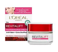 L'Oréal Paris Cura del giorno senza profumo, idratante anti-invecchiamento per il viso, anche per pelli sensibili, con probiotici, Revitalift Classic, 50 ml