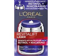 L'Oréal Paris Cura notturna antirughe pressata con retinolo e niacinamide, crema da notte contro le rughe e per una pelle uniforme, Revitalift Laser, 50 ml