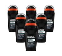 L'Oréal Paris, Deodorante Roll-on Men Expert Carbon Protect 4 in 1, 6 pz. da 50 ml