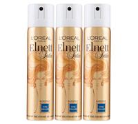 L'Oréal Paris Elnett Satin Lacca Spray per Capelli Fissaggio Forte Micro-Diffusione Formula Protettiva e Illuminante Anti-Umidità Effetto Naturale a Lunga Tenuta - 3 Flaconi da 75ml