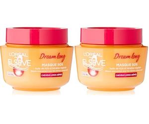 L'Oréal Paris Elseve Dream Long Maschera Ricostruttiva Arricchita con Olio di Ricino/Cheratina per Capelli Lunghi 1 Unità (Confezione da 2)