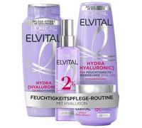 L'Oréal Paris Elvital Germany's Next Topmodel routine per capelli che necessitano di umidità: Hydra Hyaluronic Set con shampoo da 300 ml, balsamo da 250 ml, siero da 150 ml e maschera da 300 ml