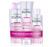 L'Oréal Paris Elvital Gloss Gloss Bundle con shampoo, balsamo, 5 minuti di laminazione dei capelli per capelli non brillanti, routine di cura per capelli sani e forti lucentezza, set con acido