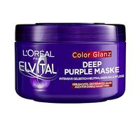 L'Oréal Paris Elvital - Maschera per capelli biondi, strisciati, grigi, neutralizza i toni gialli, colore lucido, viola deep mask contro il giallo, 1 x 250 ml