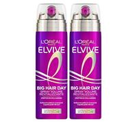 L'Oréal Paris Elvive Big Hair Day Spray Volumizzante Rivitalizzante per Capelli Piatti e Senza Volume con Peptidi di Collagene Applicatore Multi Getto Lunga Durata 72H - 2 Flaconi da 200ml
