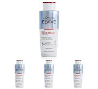 L'Oréal Paris Elvive Bond Repair Shampoo, Rafforzante, Per Capelli Danneggiati, Ricrea i Legami Interni del Capello, Con Acido Citrico, 200 ml (Confezione da 4)