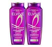 L'Oréal Paris Elvive Collagen Lifter Shampoo Volumizzante per Capelli Piatti e Senza Volume con Peptidi di Collagene e Fibre Volumizzanti Fragranza Delicata Lunga Durata 72H - 2 Flaconi da 300ml