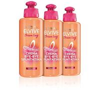 L'Oréal Paris Elvive Dream Long - Crema Capelli Senza Risciacquo Bye-Bye Spuntatina per Capelli Lunghi Danneggiati, 200 ml - 3 Confezioni da 1 Pezzo