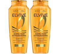 L'Oreal Paris Elvive Extraordinary Oil Shampoo nutriente per capelli secchi, 370 ml, mirtillo rosso, floreale (Confezione da 2)