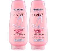 L'Oréal Paris Elvive Glycolic Gloss Balsamo, Capelli Lucenti e Morbidi Fino a 48H, Effetto Specchio con Acido Glicolico, Per Capelli Spenti e Opachi, 250ml (Confezione da 2)