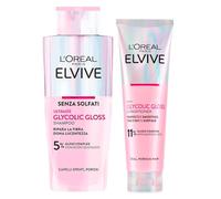 L'Oréal Paris Elvive Glycolic Gloss Shampoo 200ml + Balsamo Capelli 150ml | Set Illuminante per Capelli Porosi e Spenti, Lucentezza Intesa e Duratura Effetto Seta