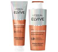 L'Oréal Paris Elvive Growth Booster Kit Anticaduta Balsamo 150ml + Shampoo 200ml per Capelli Fragili Rinforza la Fibra Capillare con Aminexil-R Niacinamide Estratto di Radice di Zenzero - Set da 2