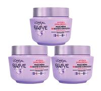 L'Oréal Paris Elvive Hydra Hyaluronic Maschera per Capelli Disidratati 72H Booster Idratazione Profonda Trattamento Rimpolpante Senza Appesantire Formula con Acido Ialuronico - 3 Barattoli da 250ml