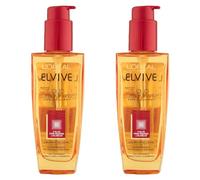 L'Oréal Paris Elvive Olio Straordinario Capelli Colorati Formula con 6 Oli di Fiori Preziosi Azione Illuminante Nutriente Trattamento Senza Risciacquo Protezione Colore Filtro UV - 2 Flaconi da 100ml