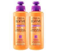L'Oréal Paris Elvive Olio Straordinario Ricci Sublimi Crema Disciplinante Senza Risciacquo Azione Anti-Crespo e Anti Umidità Texture Cremosa - 2 Flaconi 200ml
