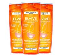 L'Oréal Paris Elvive Olio Straordinario di Cocco Shampoo Nutrizione Alta-Leggerezza Delicato per Capelli Normali e Secchi - 3 Flaconi da 400ml