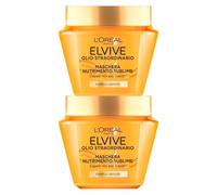 L'Oréal Paris Maschera Capelli Ricci Sublimi Elvive Olio Straordinario d'Amla Per Capelli Secchi Texture Cremosa Rende I Ricci Più Morbidi e Definiti - 2 Barattoli da 300ml