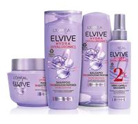 L'Oréal Paris Elvive Routine Completa Hydra Hyaluronic Kit Con Shampoo, Balsamo, Maschera e Siero Spray, Per Capelli Disidratati 72 Ore, Idratazione Profonda Con Acido Ialuronico, 4 Pezzi