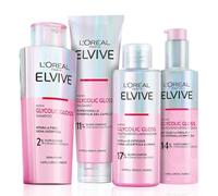 L'Oréal Paris Elvive Routine con Shampoo, Balsamo, Trattamento Laminazione 5 Minuti e Siero Senza Risciacquo, Per Capelli Spenti e Porosi, Luminosità Intensa, Con Acido Glicolico, Glycolic Gloss