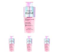 L'Oréal Paris Elvive Shampoo, Per Capelli Spenti e Porosi, Capelli Setosi, Con Acido Glicolico, Senza Solfati, Glycolic Gloss, 200 ml (Confezione da 4)