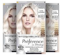 L'Oréal Paris Estremamente sbiancante per capelli biondi platino, con tecnologia anti-ingiallimento e anti-rottura, colore permanente per capelli Préférence Le Blonding, biondo platino chiaro da 9 l,