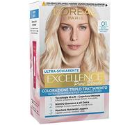 L'Oréal Paris Excellence Creme, Tinta Colorante con Triplo Trattamento Avanzato, Copre i Capelli Bianchi per un Risultato a Lunga Durata, 01 Biondo Ultra Chiaro Naturale
