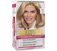L'Oréal Paris Excellence Creme, Tinta Colorante con Triplo Trattamento Avanzato, Copre i Capelli Bianchi per un Risultato a Lunga Durata, 9.1 Biondo Chiarissimo Cenere