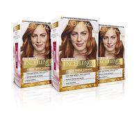 L'Oreal Paris Excellence Intense Tintura Permanente Tripla Cura 100 per cento Copertura Canas, Tono 7.43 Biondo Rame, 3 Unità (confezione da 1), La confezione può variare