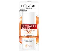 L'Oréal Paris - Fluido anti-UV FPS 50+ Vitamina C + Vitamina E + Acido Ialuronico - Macchie,Rughe e tintura Irregolare - Finitura invisibile - Protezione UVB & UVA lunga - Revitalift Clinical - 50 ml