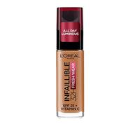 L'Oréal Paris Fondotinta Liquido Infaillible 32h, Coprente a Lunga Tenuta con Protezione Solare SPF25, Formula Waterproof e Idratante, Tonalità: 330 Noisette