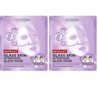 L'Oréal Paris Glass Skin Maschera in Idrogel, Per Tutti i Tipi di Pelle, Pelle Luminosa e Radiosa, Risultati Istantanei, Trend Coreana, Con Acido Ialuronico e Centella Asiatica, Revitalift, 1x37gr