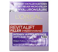 L'Oréal Paris Hyaluron Crema da giorno per il viso anti-invecchiamento con acido ialuronico Micro-Filler per idratare ed effetto antirughe Revitalift Filler 1 x 50 ml