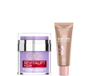 L'Oréal Paris Hyaluronic Filler Water Cream & Lumi Glotion Bundle (Various Shades) - 903 Medium Glow 903 Medium Glow