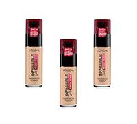 L'Oréal Paris Infaillible 24H Fresh Wear Fondotinta Liquido Coprente Lunga Tenuta - 125 Naturel Rosé, Set di 3 (3 x 30 ml)