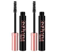 L'Oréal Paris Lash Paradise Forever Noir Mascara Allungante e Volumizzante Nero Intenso con Scovolino Morbido Effetto Omogeneo Senza Grumi Texture Leggera per Occhi Sensibili Tenuta 24H - Set da 2