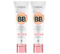 L'Oréal Paris Magic BB Cream 5in1 Crema Colorata Idratante Uniformante 24h SPF20 Texture Modulabile Leggera e Cremosa Colore Medio Chiaro - 2 Flaconi da 30ml