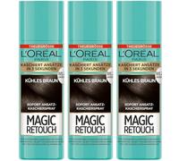 L'Oréal Paris Magic Retouch Spray per ricostituzione, marrone freddo, per transizioni continue e naturali, cached approcci fino al prossimo lavaggio dei capelli, confezione da 3 (3 x 90 ml)