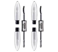 L'Oréal Paris Mascara 2in1 Volumizzante e Allungante Pro XXL Volume Nero con Primer Volumizzante Effetto 3D Istantaneo per Ciglia Effetto Molla - 2 Mascara