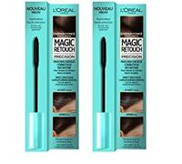 L'Oréal Paris Mascara Precisione Correttore di Capelli Bianchi, Magic Retouch, Castano Scuro, 8 ml (Confezione da 2)