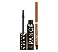 L'Oréal Paris Mascara Volumizzante Panorama All Night Black Colore Nero Lunga Tenuta 24h + Matita Occhi Eyeliner Automatica Bronze Blaze Infaillible Grip 36H Waterproof Colore Espresso - Set da 2