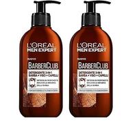 L'Oréal Paris Men Expert Barber Club, detergente 3 in 1 per barba, viso e capelli, senza sapone, deterge a fondo, 200 ml (confezione da 2)