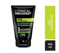 L'ORÉAL Paris Men Expert Gel Detergente Viso Detox Pure Charcoal, Formula Arricchita con Carbone Vegetale, 100 ml, Confezione da 2